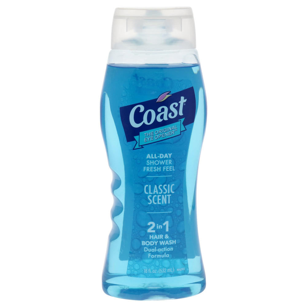Coast 2-en-1 bain-cheveux-corps avec mousse epaisse pour peau et cheveux propres