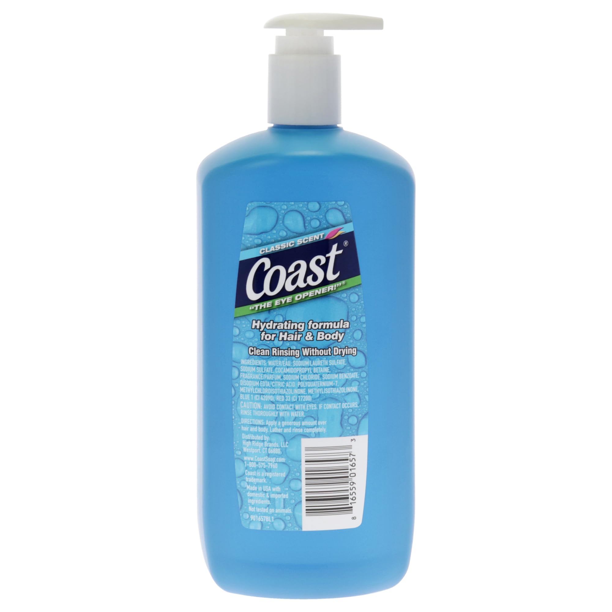 Coast gel douche: mousse épaisse prête à nettoyer cheveux et corps