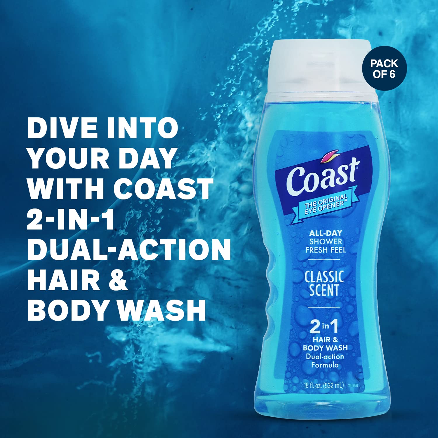 Coast – gel douche 2-en-1 pour homme, pratique et efficace