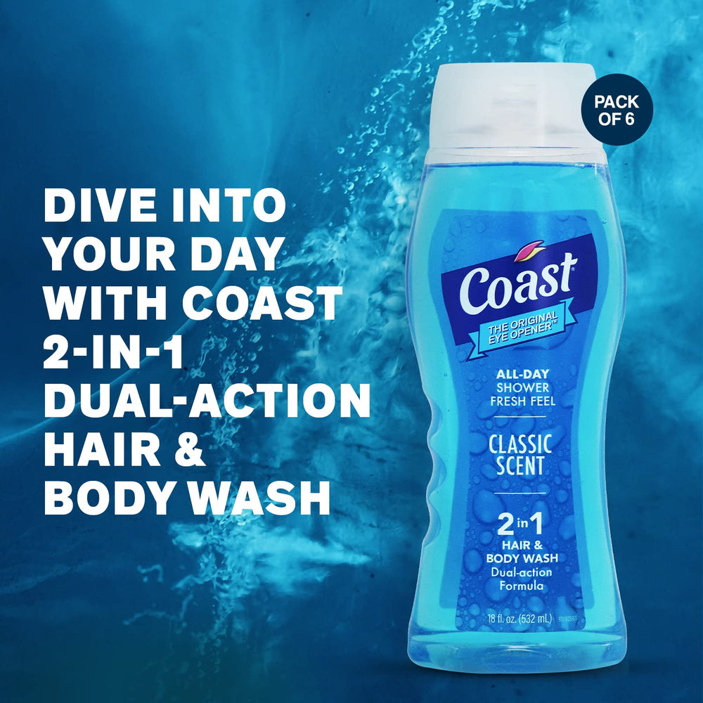 Coast – gel douche 2-en-1 pour homme, pratique et efficace
