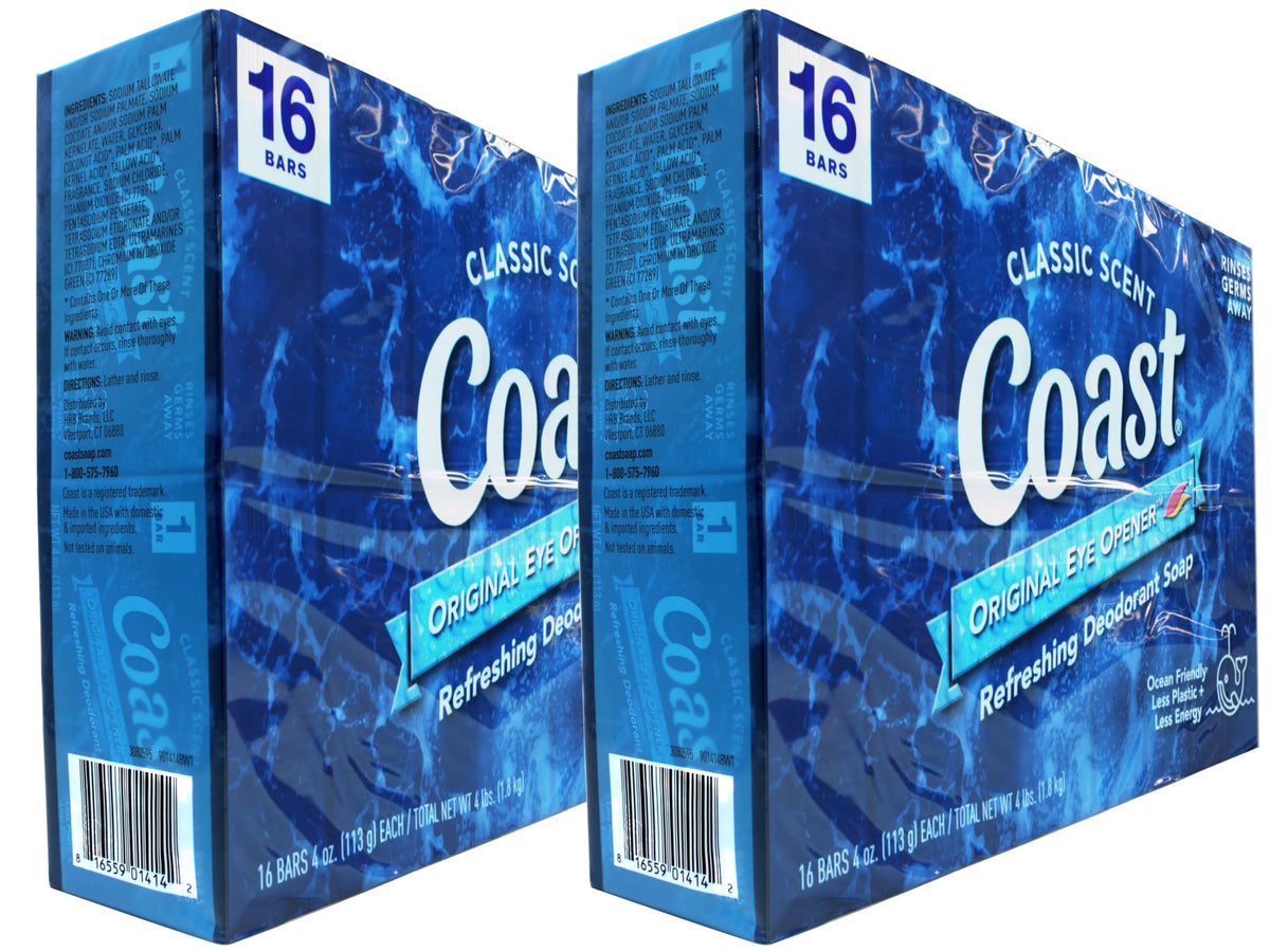 Coast, savon déodorant Pacific Force Classique, mousse dense pour une fraîcheur durable.