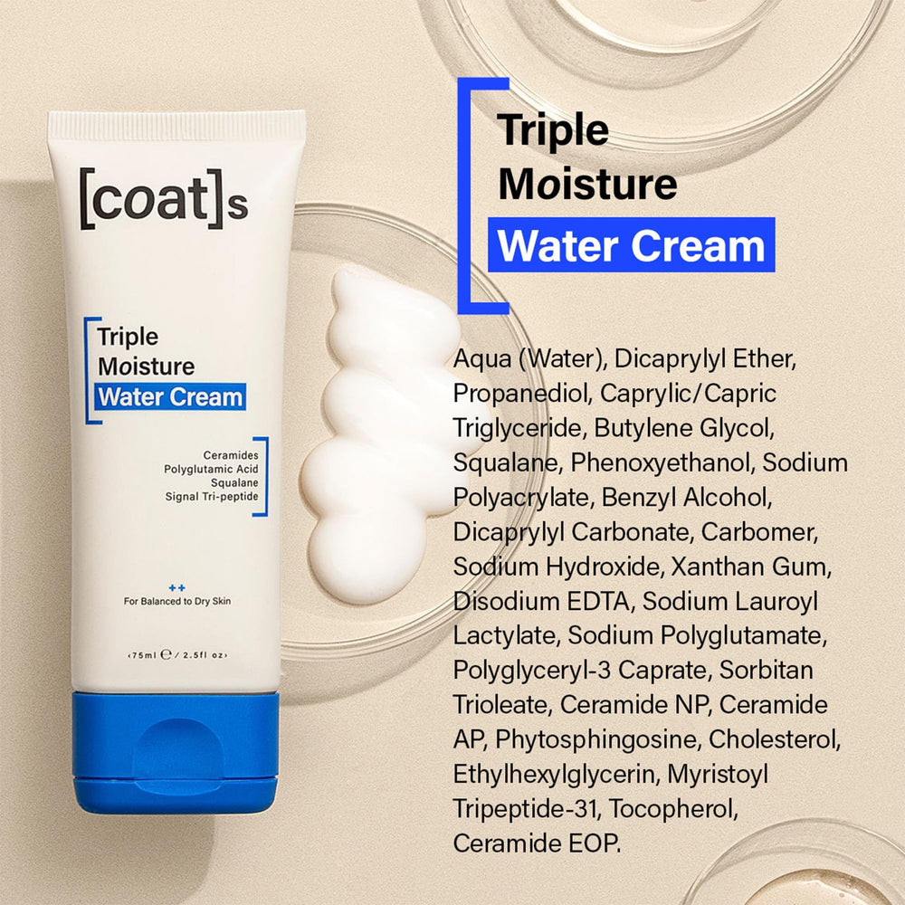 COATS Crème Eau Triple Hydratation : routine jeunesse sans parfum, sans huile minérale.