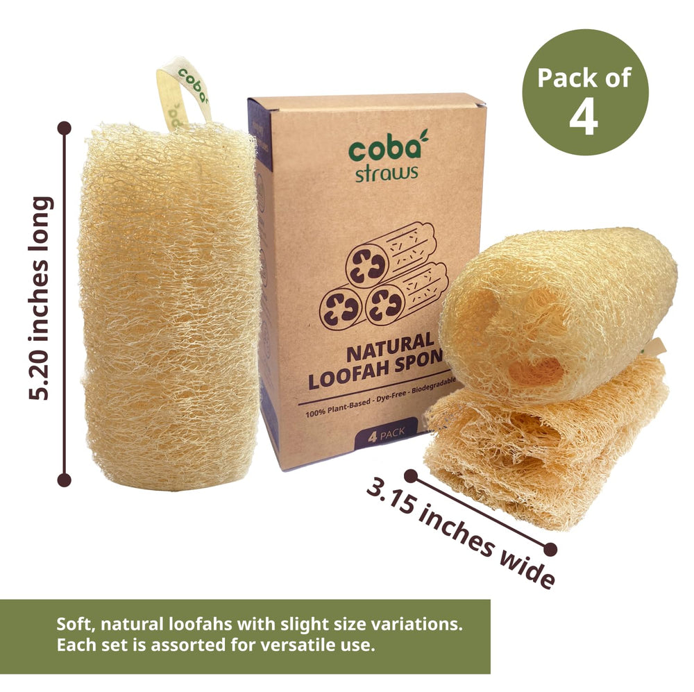 COBA STRAWS loofah biodégradable sans plastique, respectueuse de l'environnement.