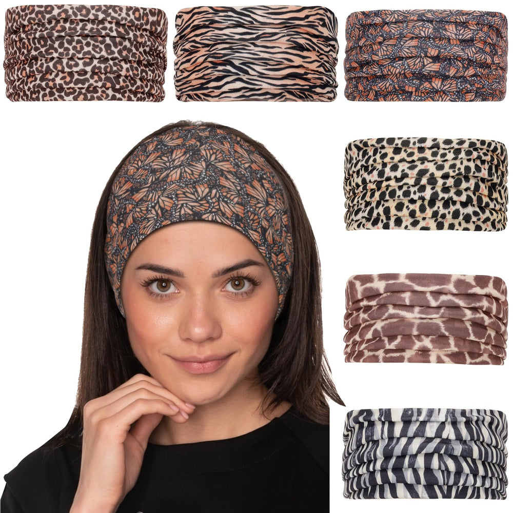 Cobahom bandeau large motif animal, confort durable pour sport et yoga.