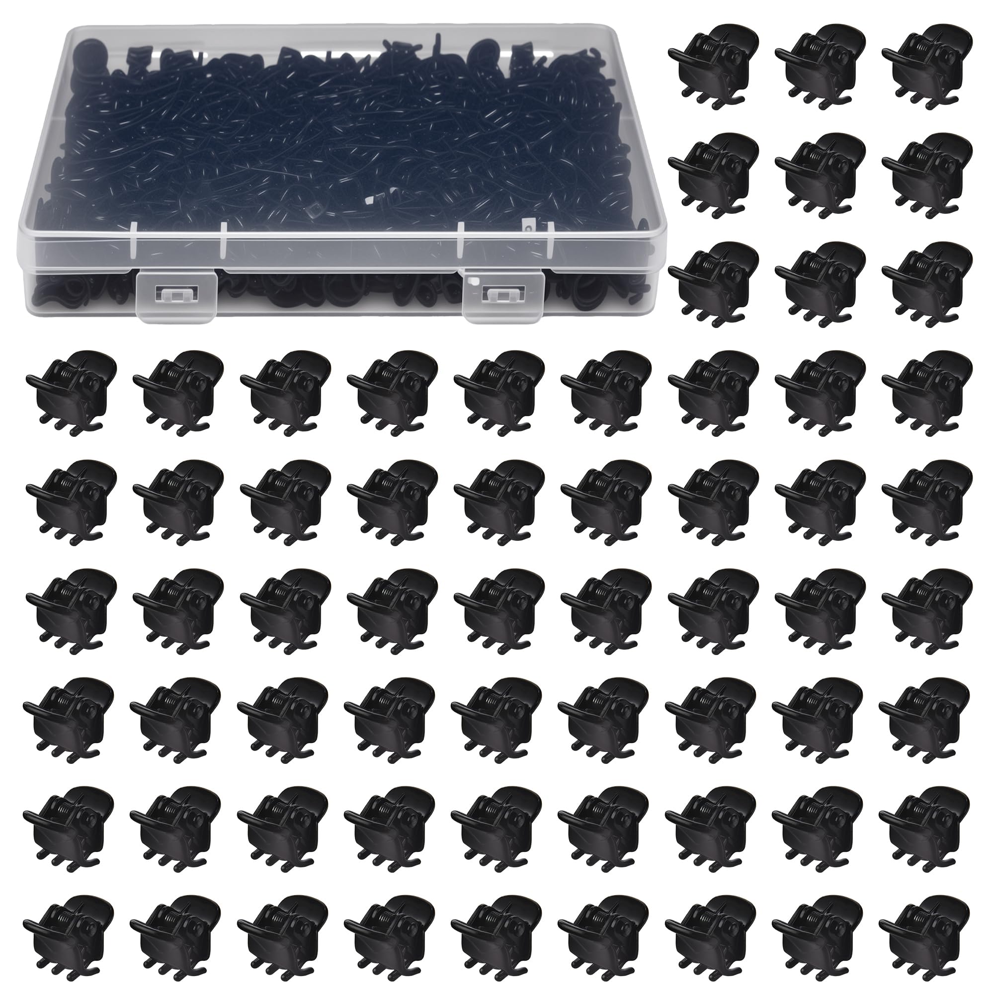 Cobahom pince-cheveux mini 1cm anti-glisse noir, fixation stable sans tirer les cheveux.