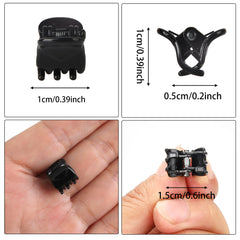 Cobahom pince-cheveux mini 1cm anti-glisse noir, maintient les mèches sans dommages.