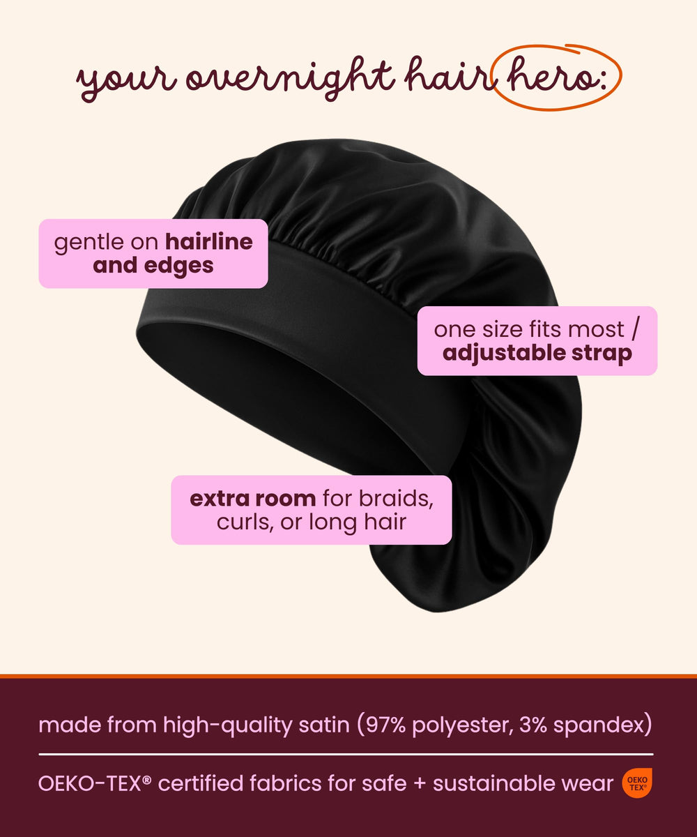 Cobana bonnet satin usage cheveux naturels aide a maintenir l hydratation nocturne.