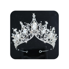 Couronne COCIDE argent baroque avec cristaux scintillants, allure glamour.