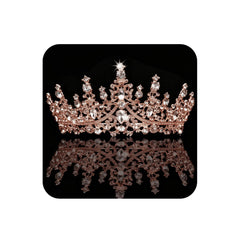Couronne COCIDE en or rose avec cristaux vue avant, idéale pour mariée.