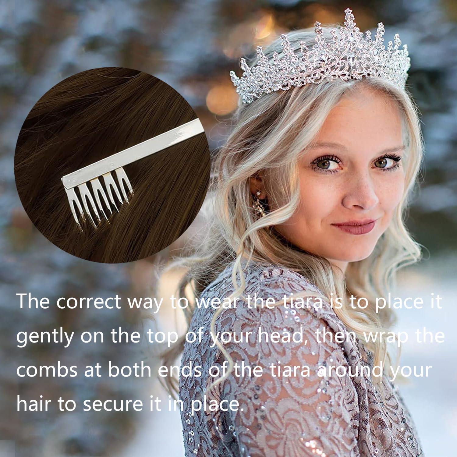 COCIDE couronne strass, accessoire brillant pour coiffure nuptiale et soirée.