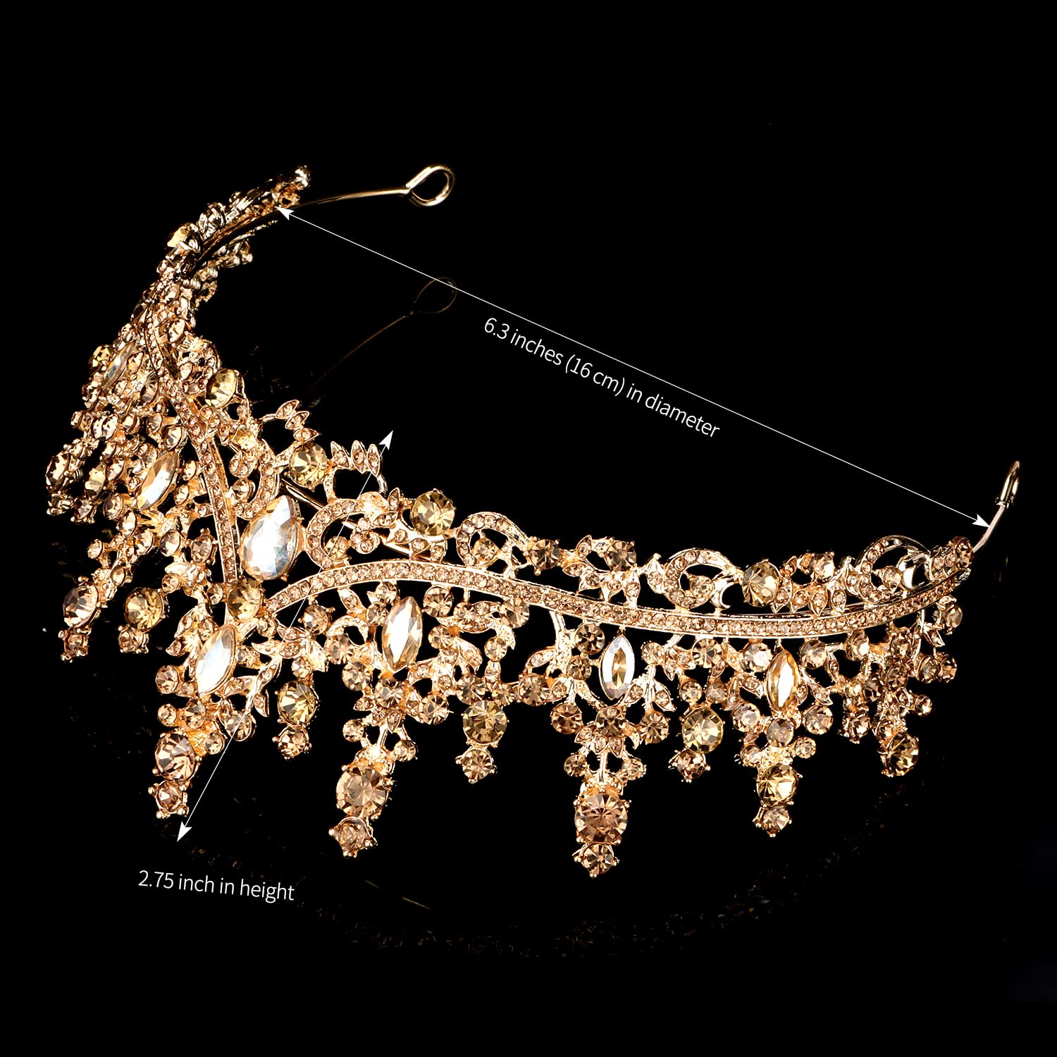 COCIDE tiara-diamants brillants, idéal pour soirées et évènements