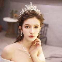 Tiare reine baroque COCIDE en argent, parfaite pour mariage.