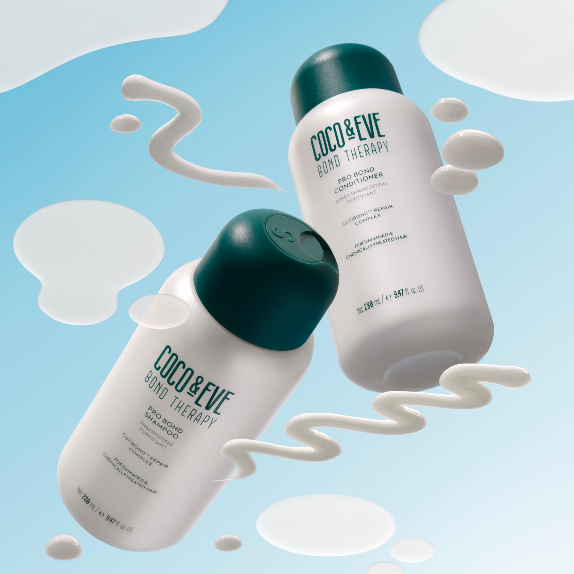 Coco et Eve Bond Therapy conditioner bouteille, douceur et élasticité accrues.