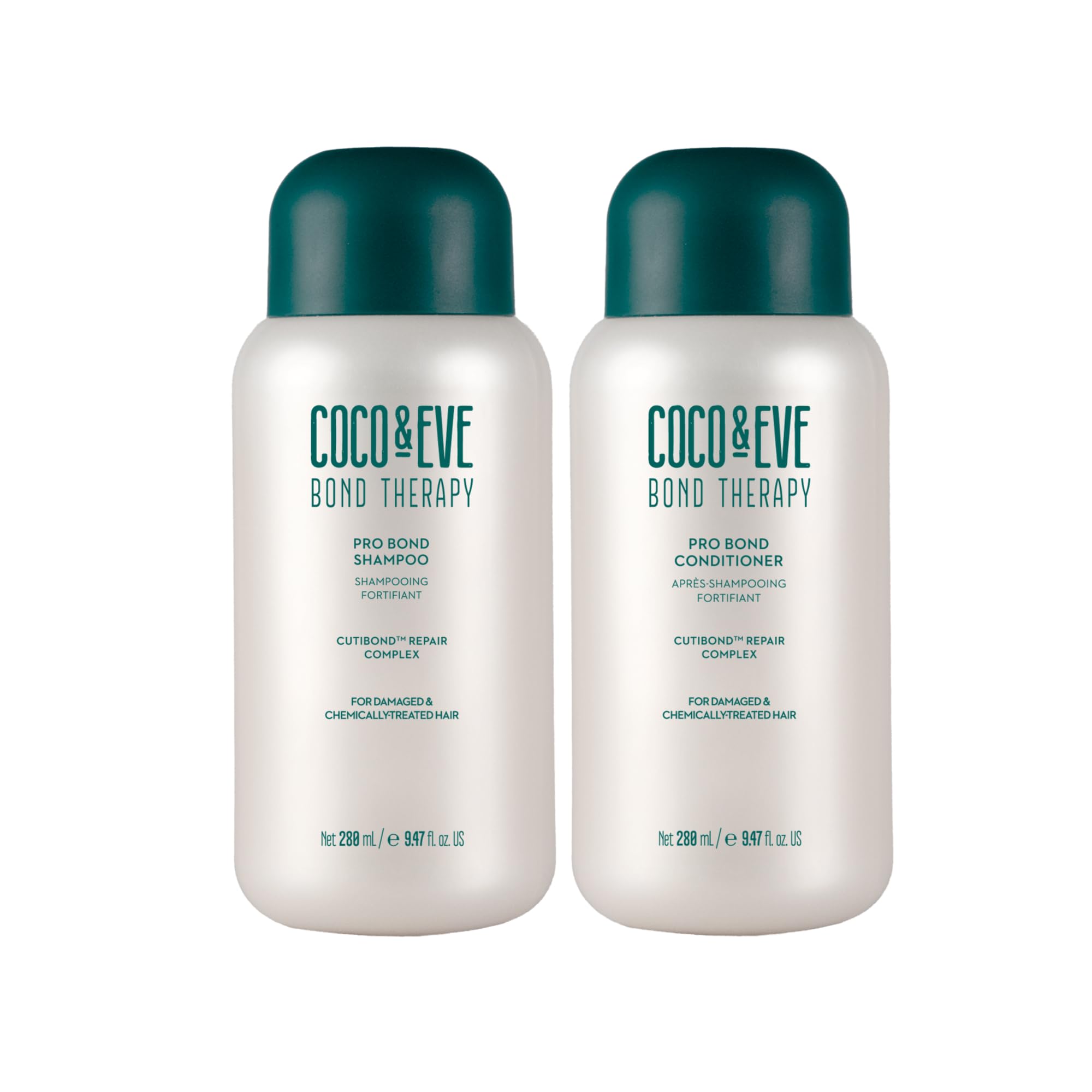 Coco et Eve Bond Therapy shampoo bouteille, hydratation profonde et renforcement des cheveux.