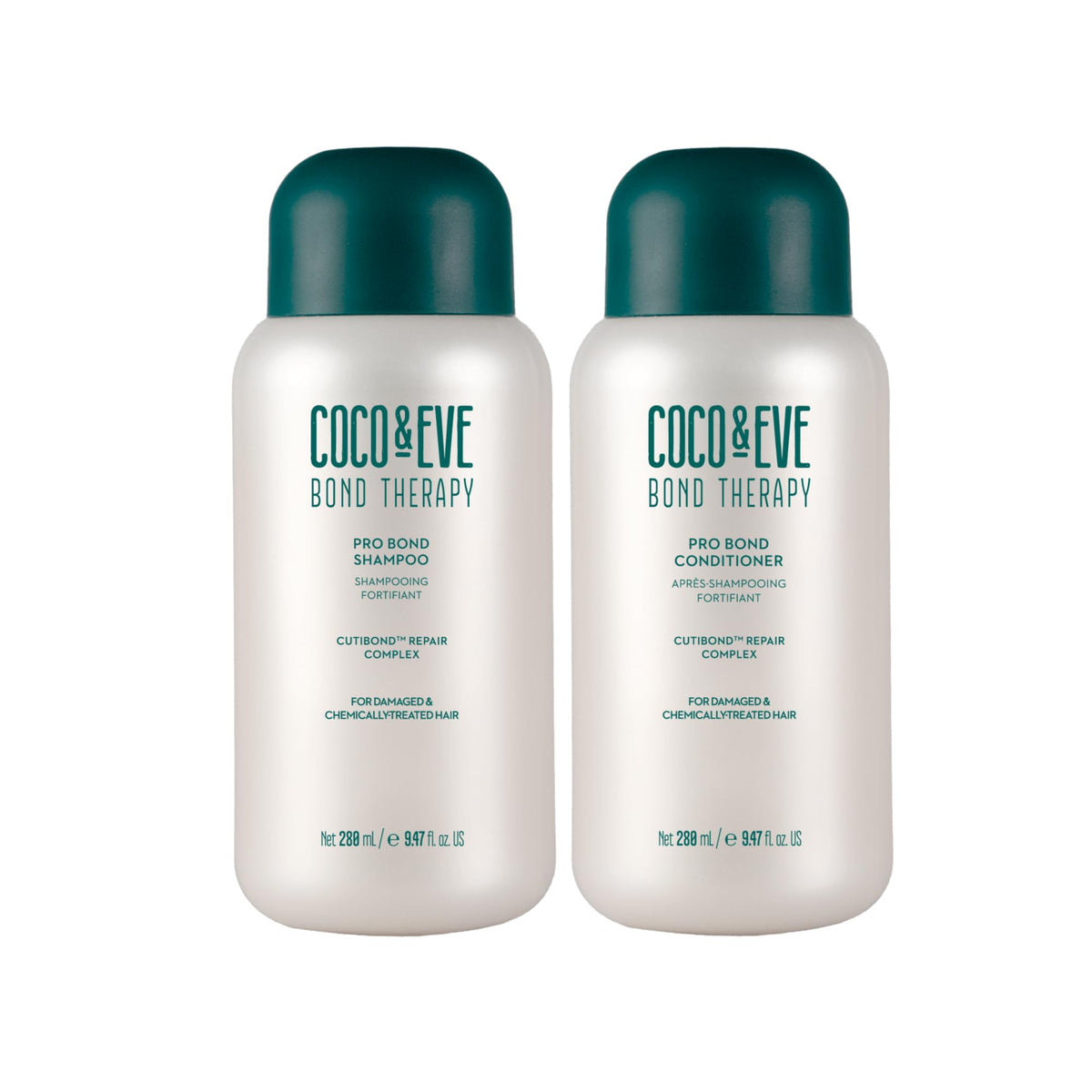 Coco et Eve Bond Therapy shampoo bouteille, hydratation profonde et renforcement des cheveux.