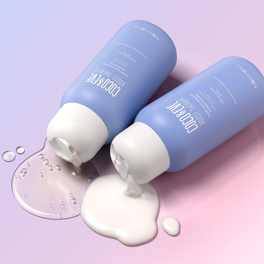 Coco & Eve Boost Therapy après-shampooing en bouteille pour densité et brillance.