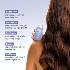 Cheveux fins gagnant en densité avec Coco & Eve.
