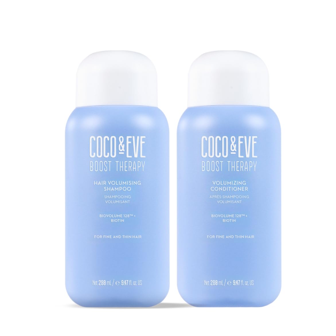 Coco & Eve Boost Therapy shampooing en bouteille offrant du volume possible.