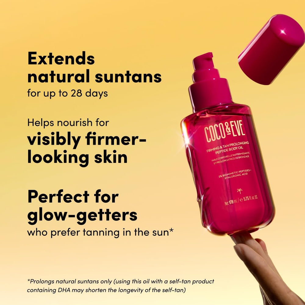 Coco & Eve Tan-peptide: bronzage naturel renforcé par peptide biomimétique.