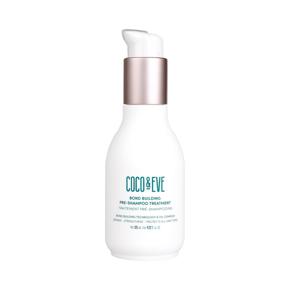Coco & Eve Pré-Shampooing – flacon visible, soin réparateur pour cheveux secs et cassants.