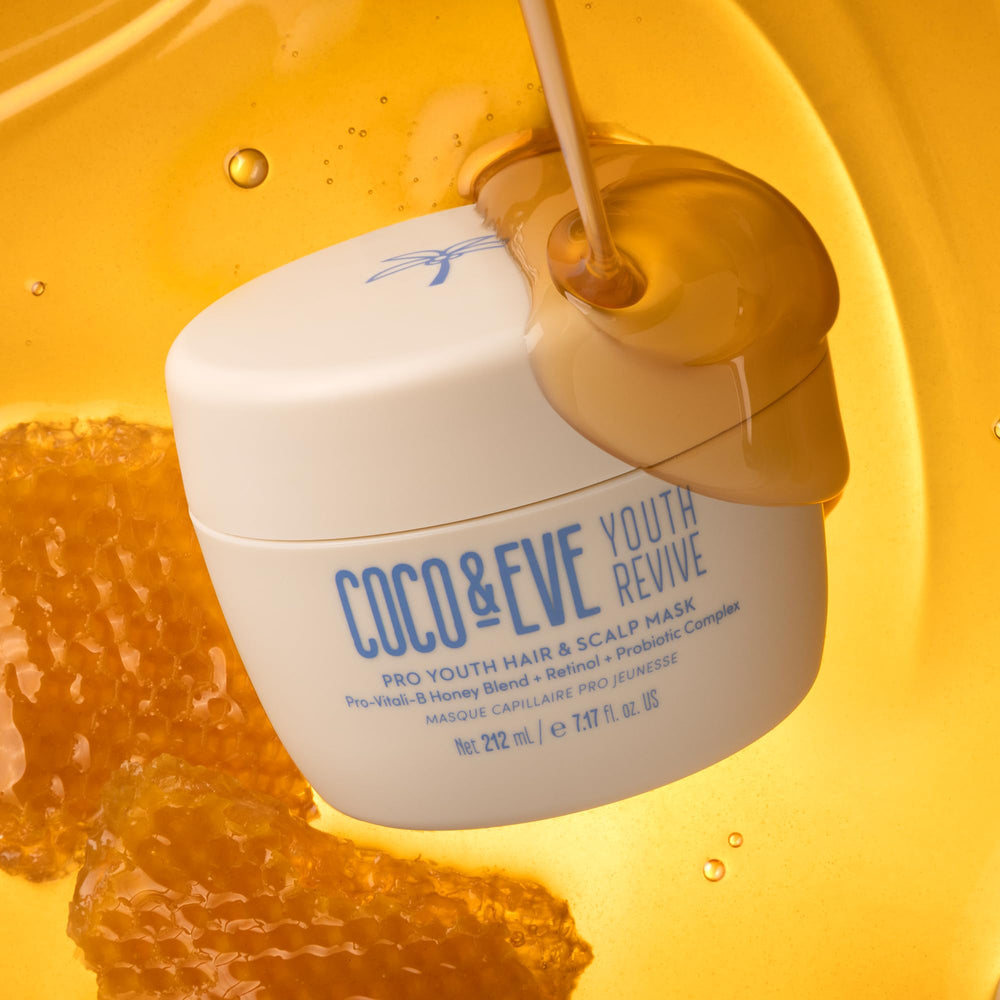 Coco & Eve Pro Youth Mask – Etiquette: packaging élégant pour votre rituel beauté.
