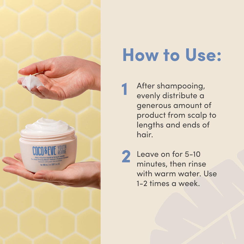 Coco & Eve Pro Youth Mask – Pellicules-regulation: cuir chevelu plus sain et équilibré.