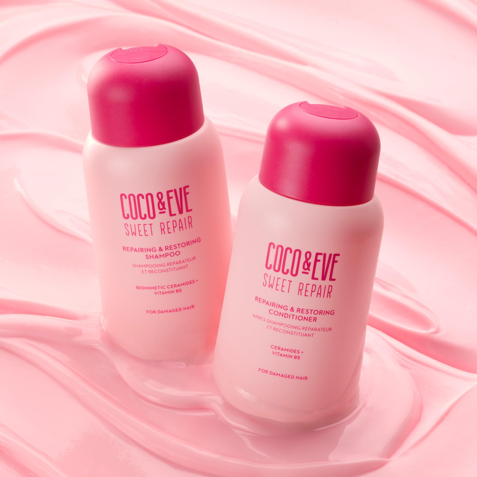 Coco & Eve Après-Shampoing Repair: bouteille aromatique aide à lisser et dompter les frisottis.