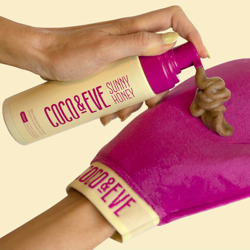 Coco & Eve Sunny Honey Bali, texture légère, séchage rapide sans sensation collante.