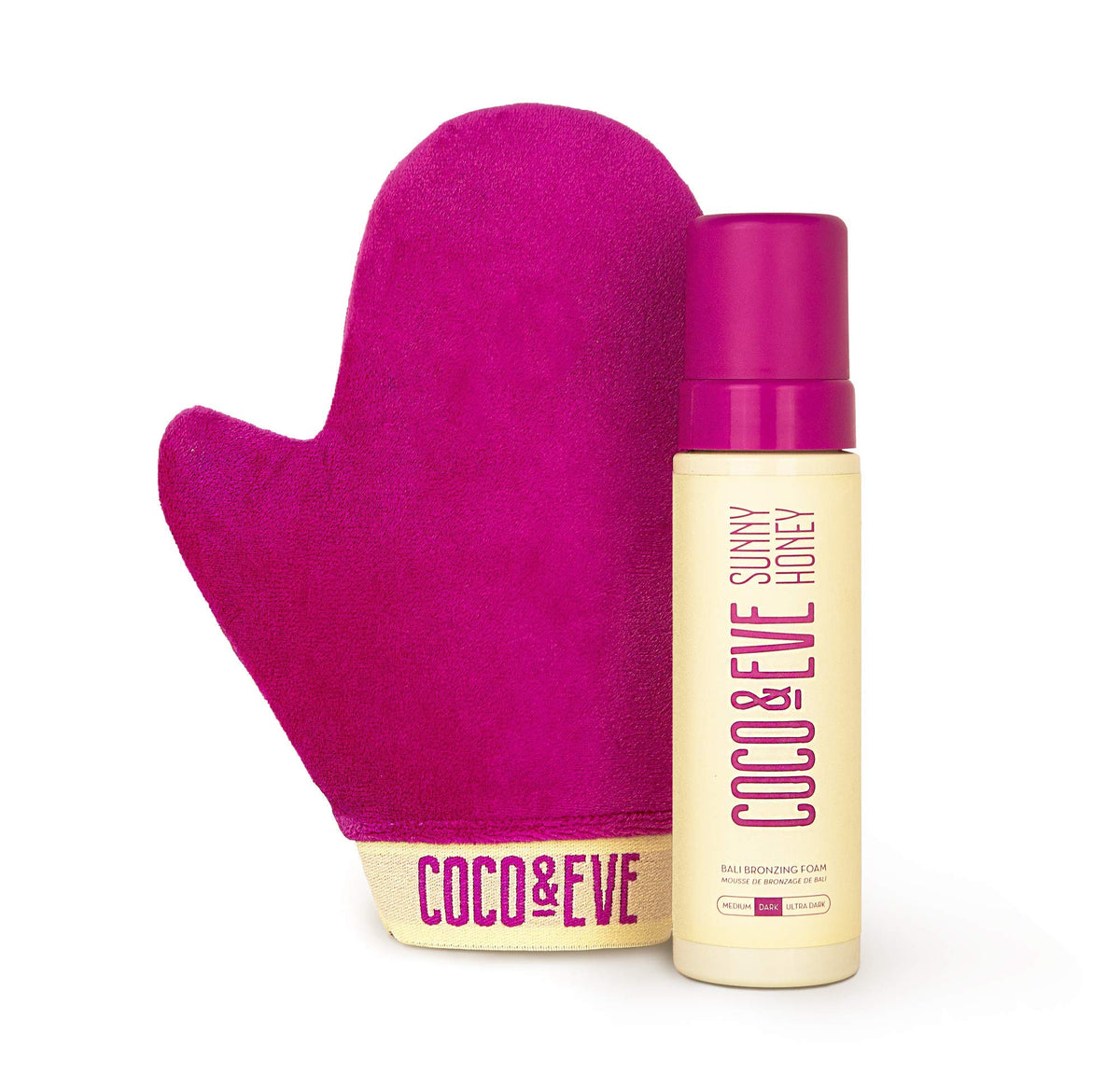 Coco & Eve Sunny Honey Bali: bouteille avec pompe, dosage facile.
