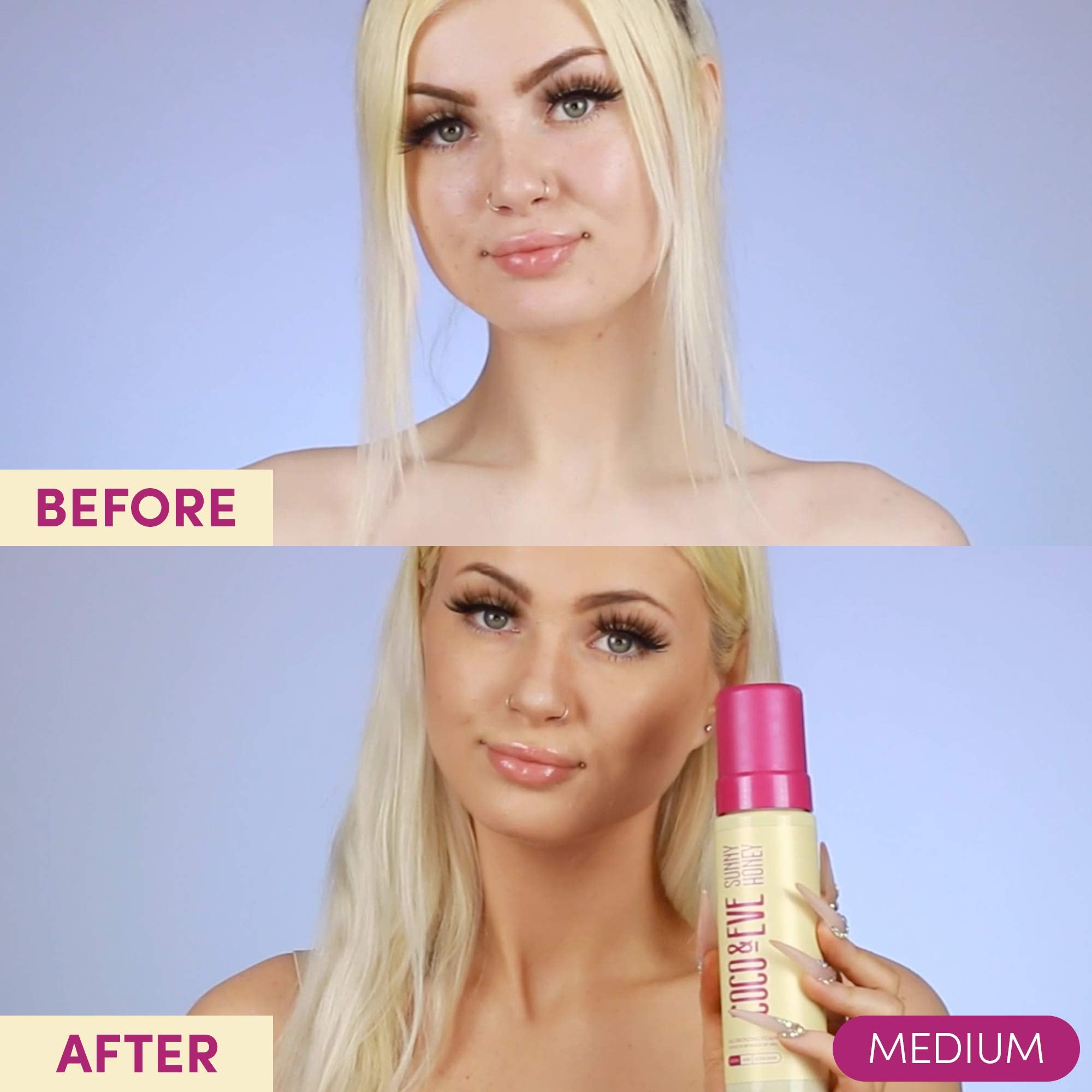 Rinçage après douche révèle le bronzage sans transfert.