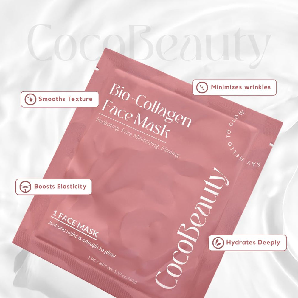 COCOBEAUTY Masque collagène – renouvellement peau pour teint lumineux.