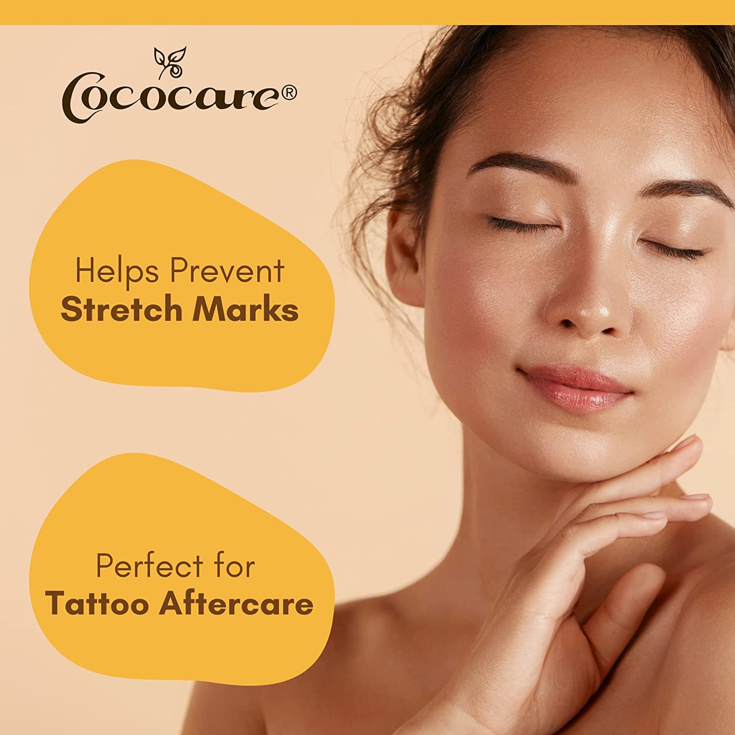 COCOCARE cocoa butter stick on dry skin demonstrating nourishing hydration.