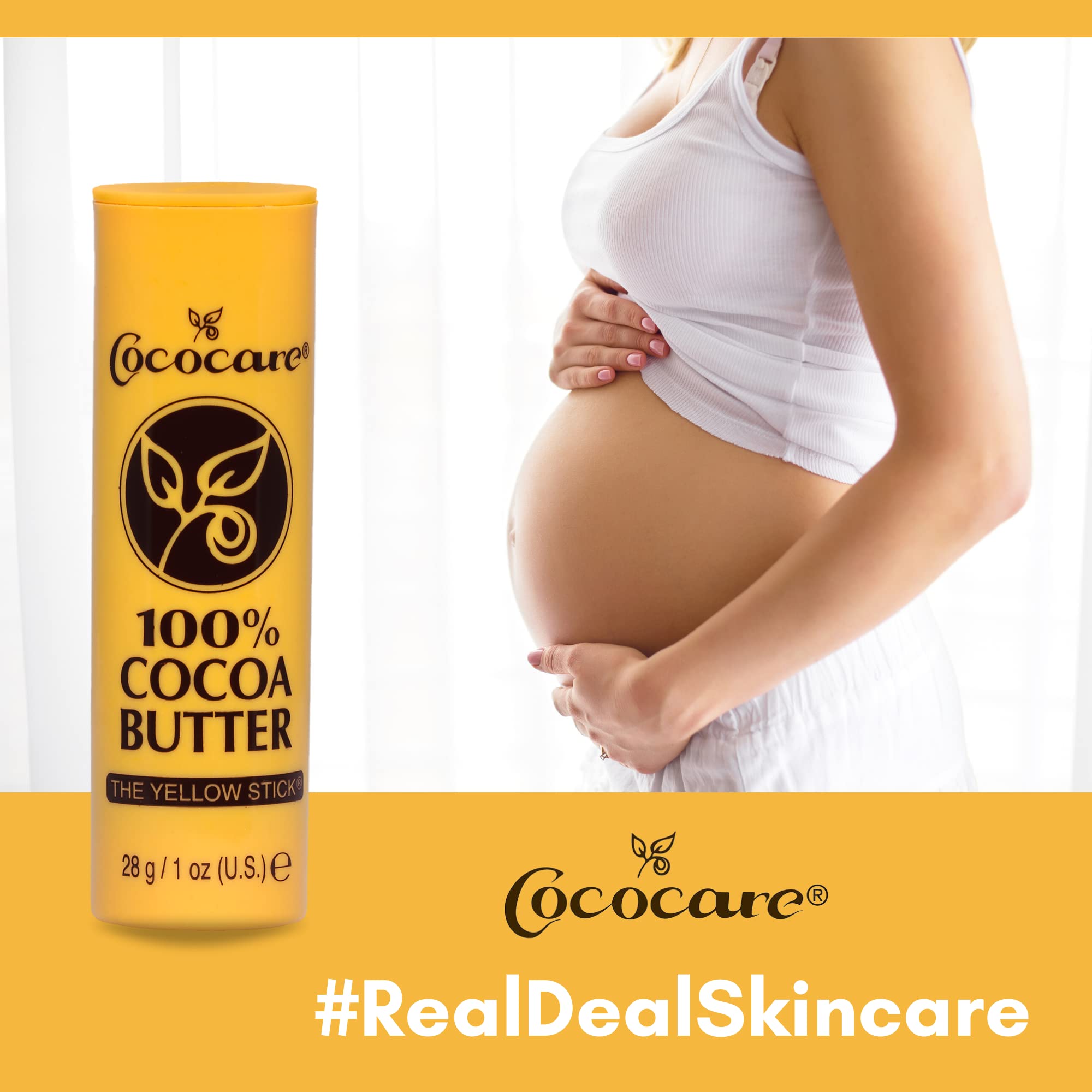 COCOCARE cocoa butter stick shows a quick, tiny glide for silky skin.