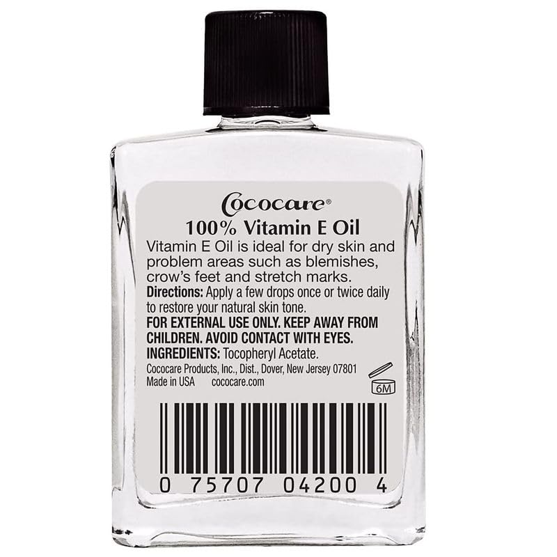 COCOCARE huile vitamine E sans additifs et fabriquée sans cruauté animale.