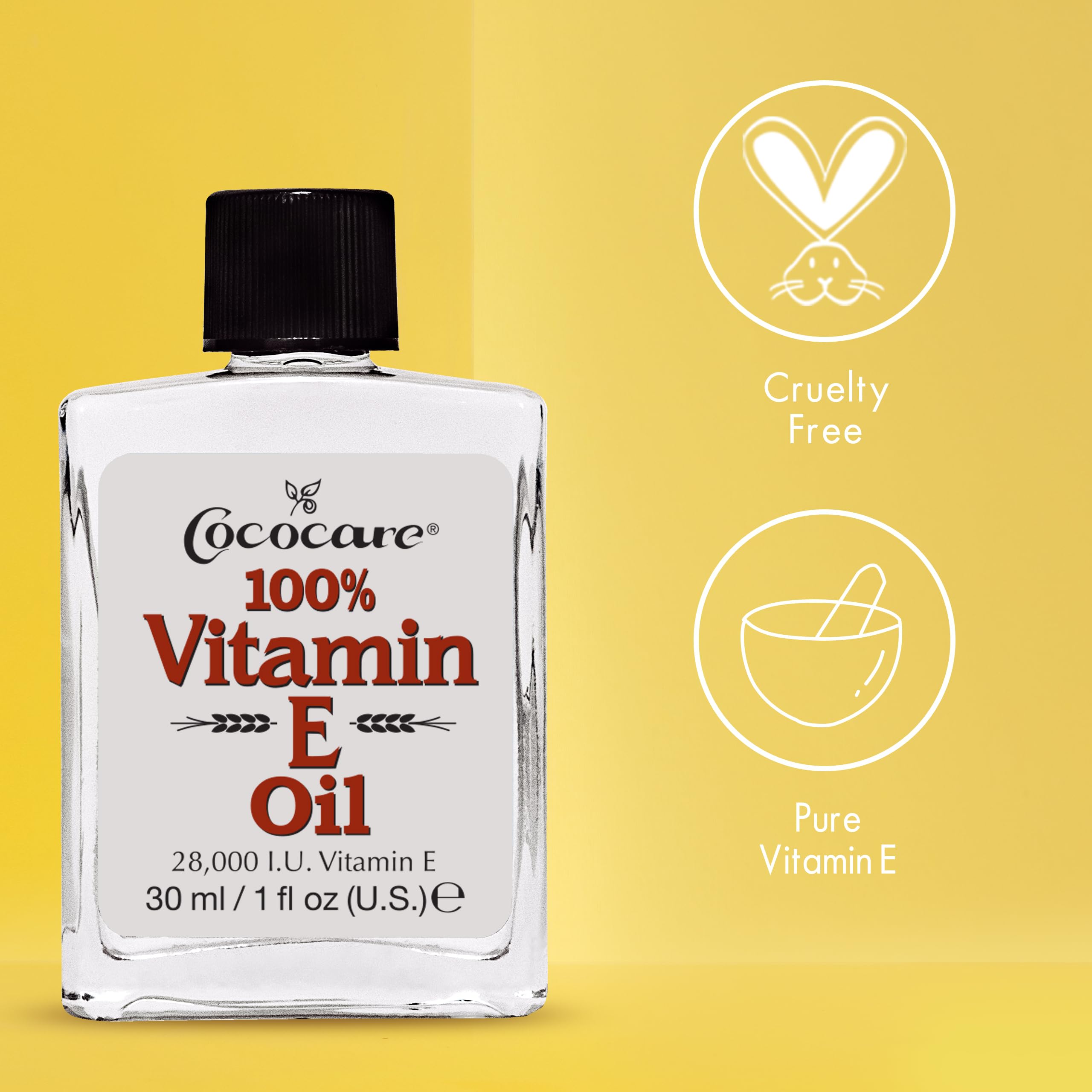 COCOCARE huile vitamine E appliquée sur le visage pour nourrir et lisser.