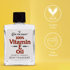 COCOCARE huile vitamine E appliquée sur le visage pour nourrir et lisser.