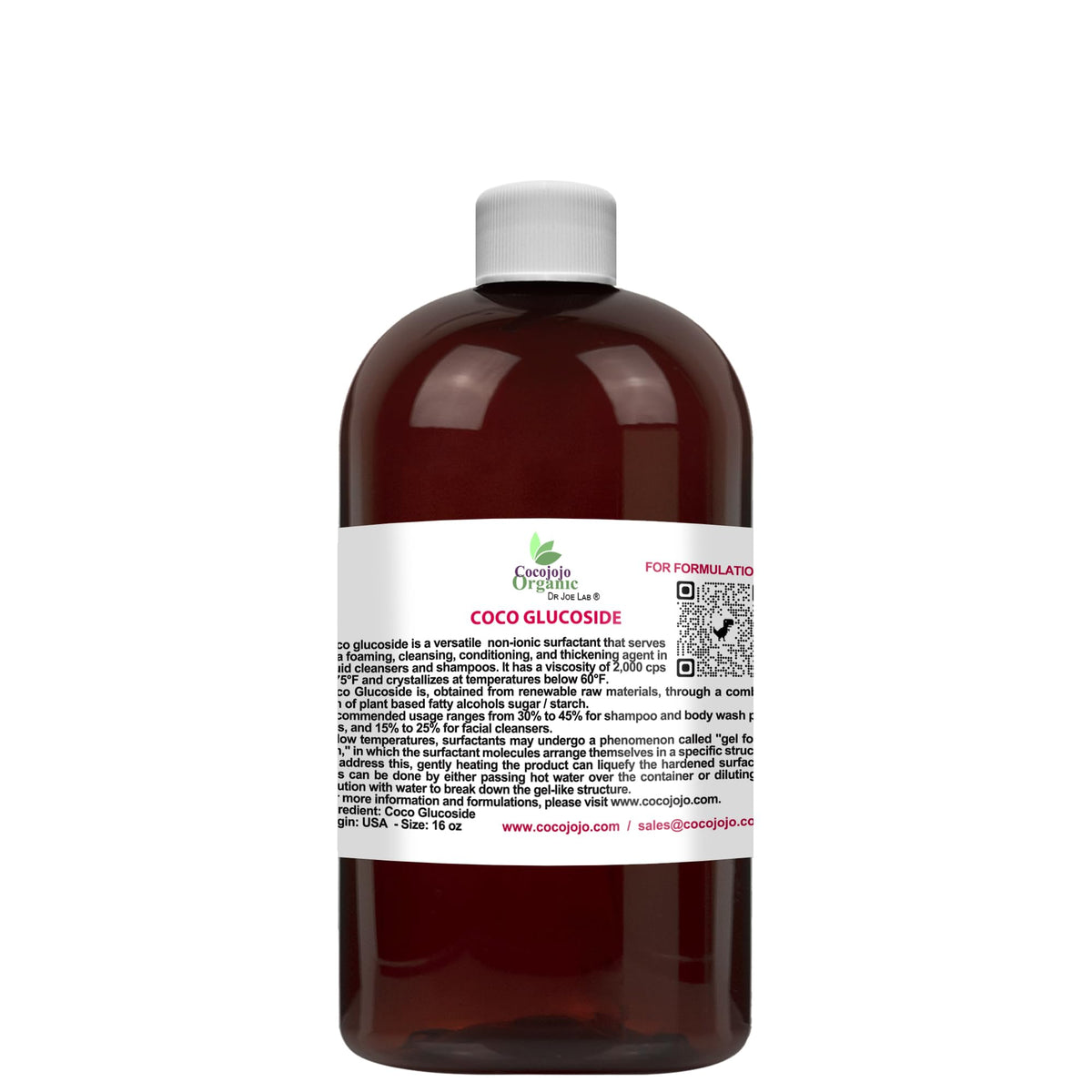 Cocojojo Coco Glucoside en bouteille, idéal pour nettoyants faits maison.