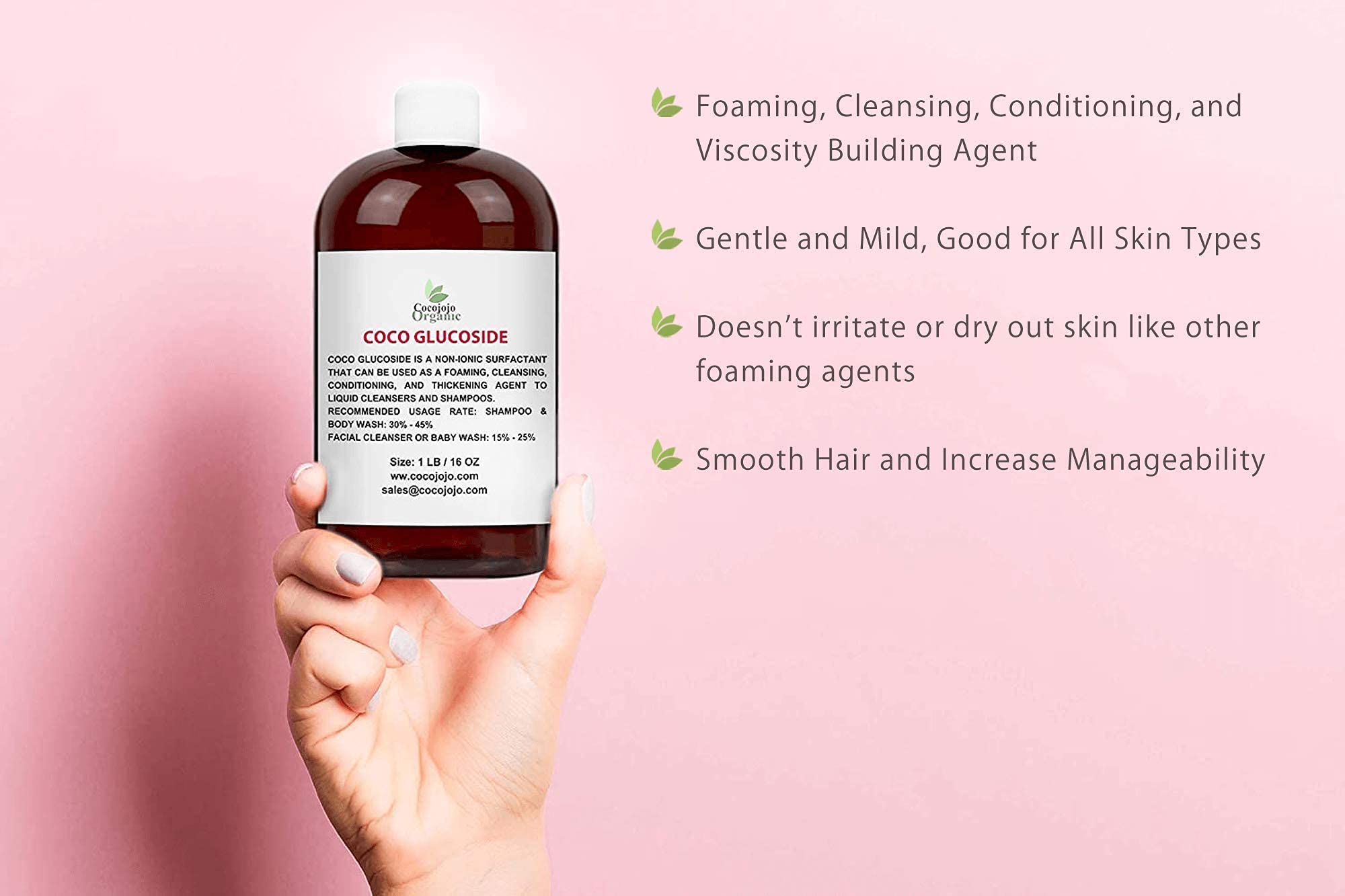 Cocojojo Coco Glucoside, ingrédients sans parfum pour formulations neutres.