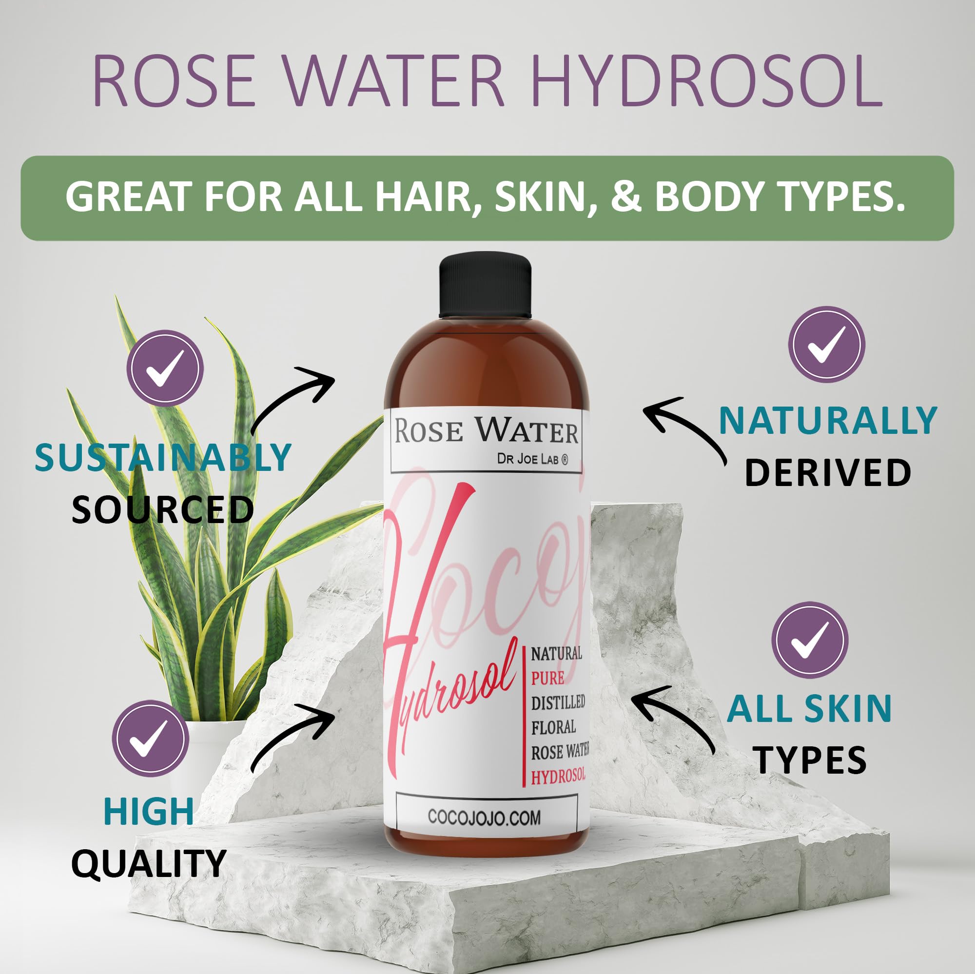 Cocojojo Rose Hydrosol : brume visage rafraîchissante et hydratante.