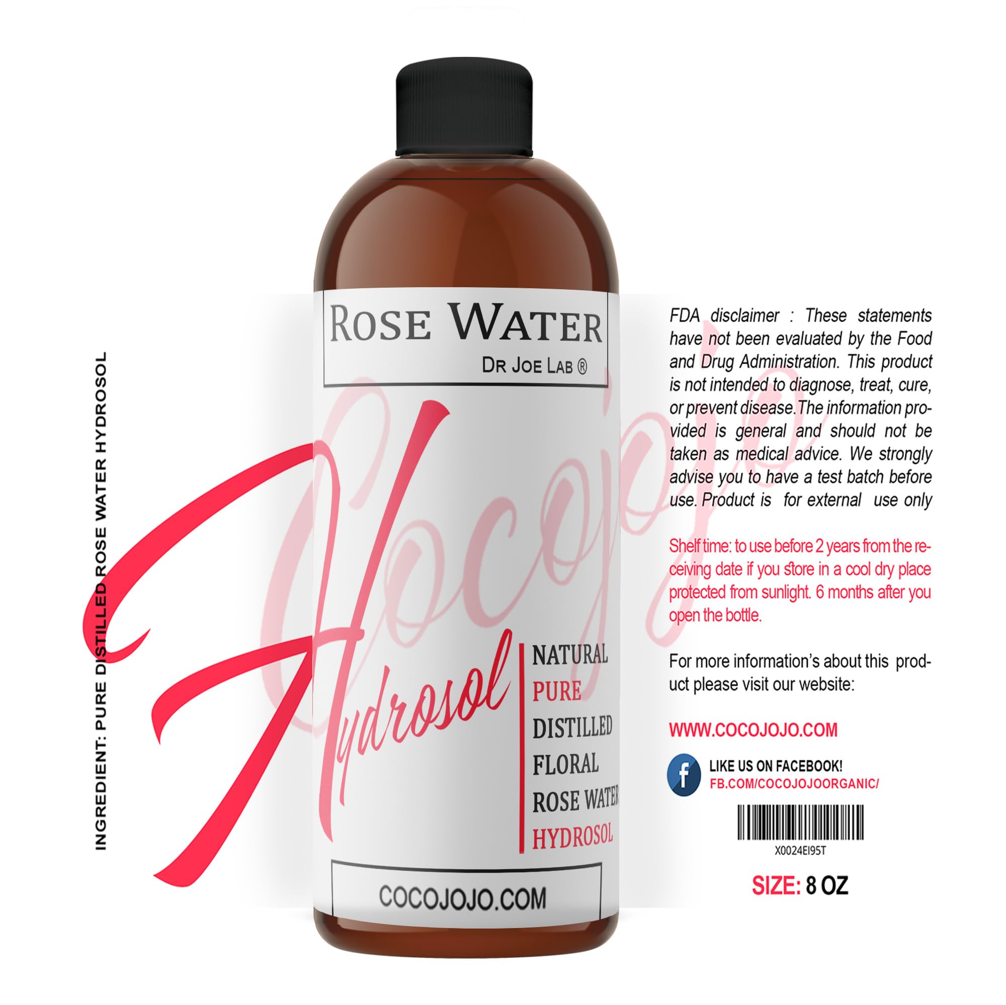 Cocojojo Rose Hydrosol : spray corps et bain pour une peau parfumée légère.