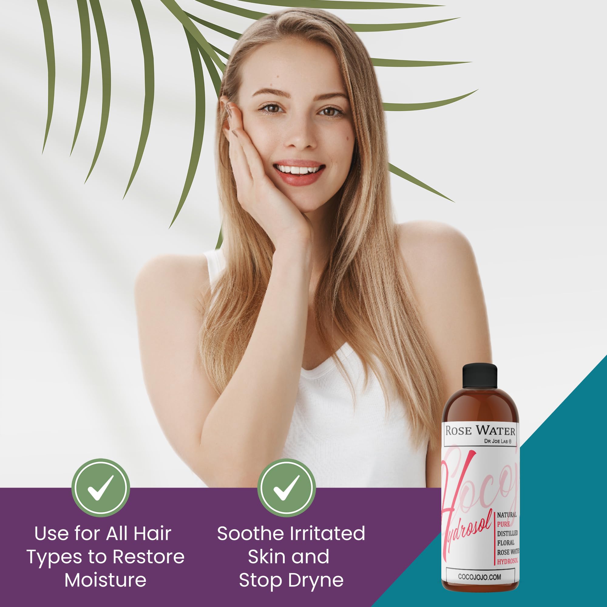 Cocojojo Rose Hydrosol : brume visage hydratante pour une sensation fraîche.