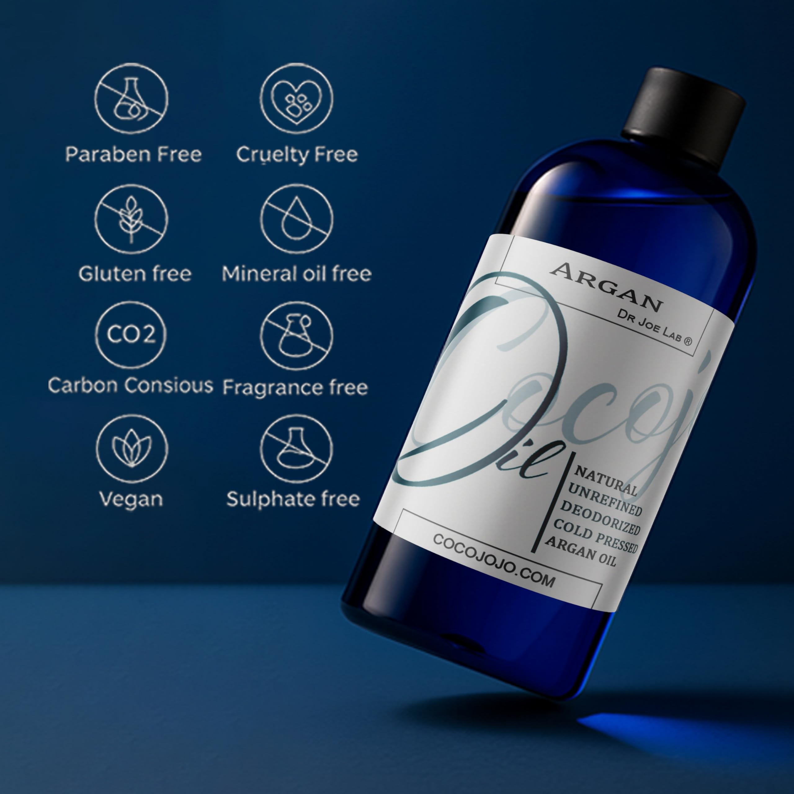 Emballage variable Cocojojo huile d'Argan, format durable.