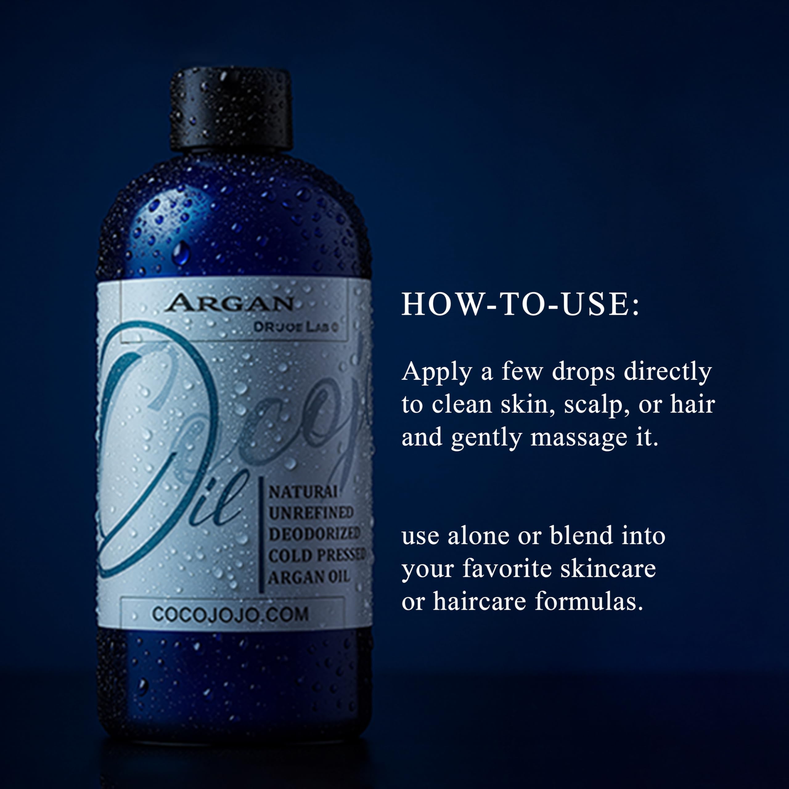 Huile Cocojojo d'Argan sans arôme, usage quotidien doux.