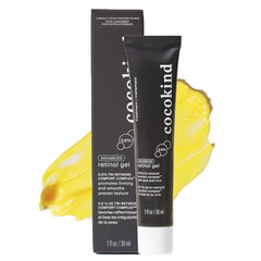 Flacon Cocokind Advanced Retinol Gel, application précise en routine nocturne.