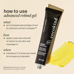 Utilisation nocturne du Gel Retinol avancé, réduction potentielle des ridules sans irritation.