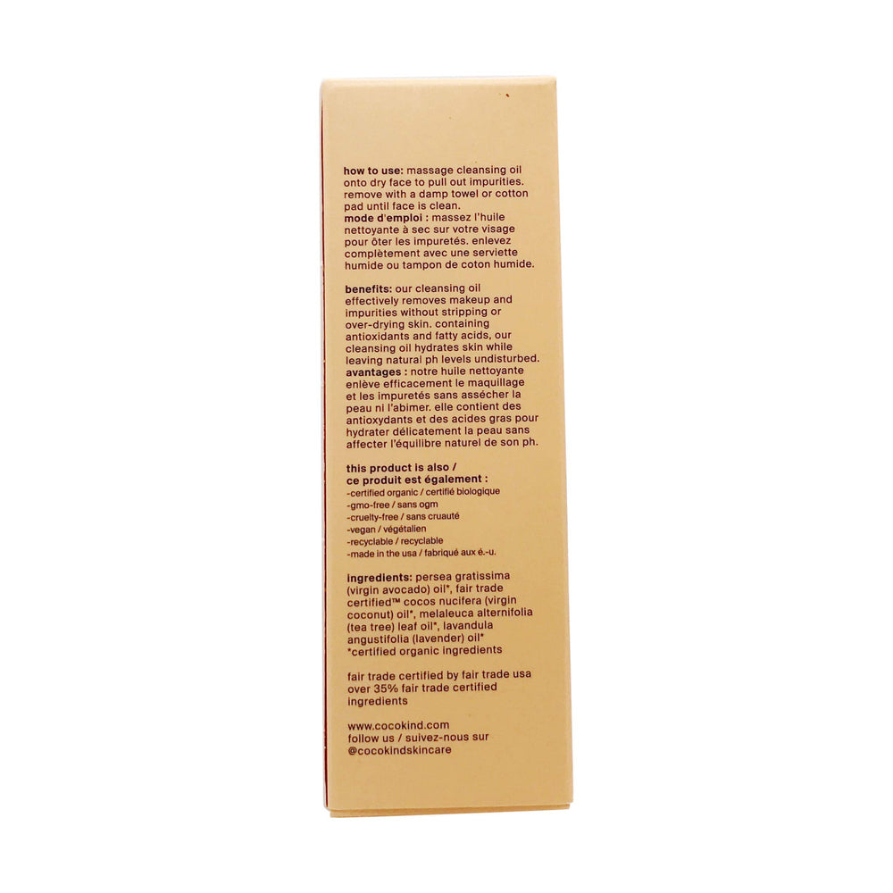 Cocokind Bouteille Huile Visage Bio: format pratique pour la routine nettoyage