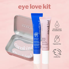 Crème yeux Cocokind hydratante et fermante, texture douce et absorption rapide.