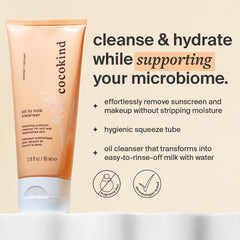 Texture huile Cocokind qui devient lait pour douceur cutanée.