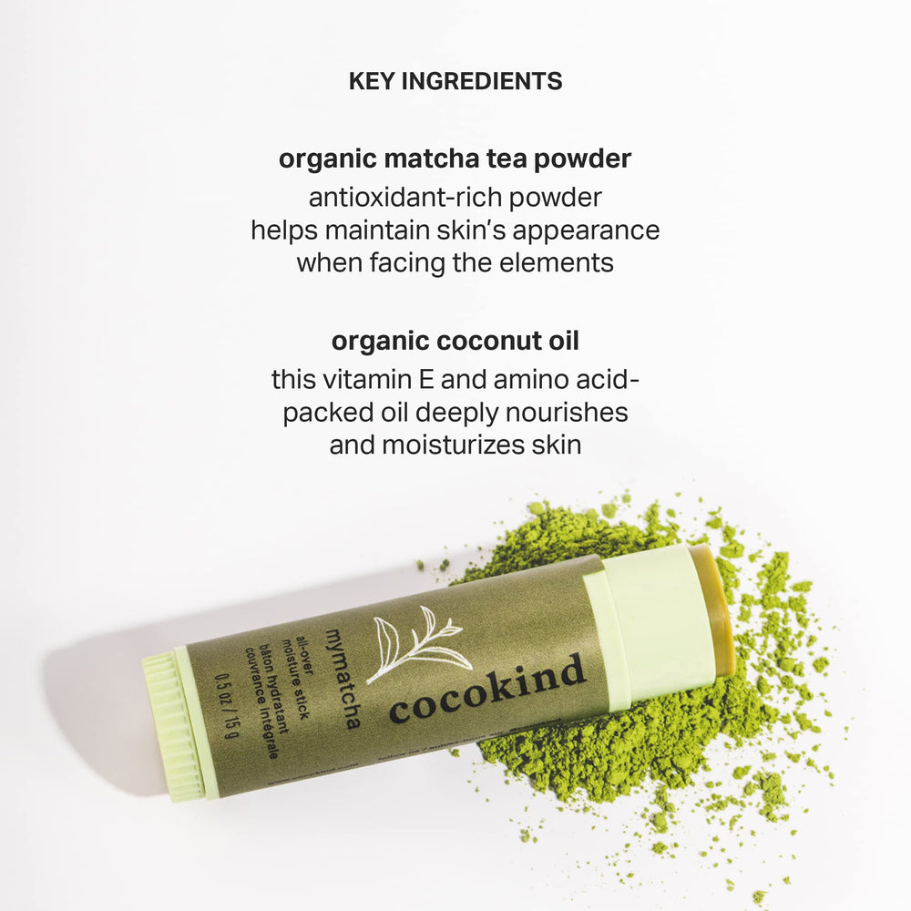 Cocokind Mymatcha Stick — contours-yeux, rafraichit et atténue les poches autour des yeux.