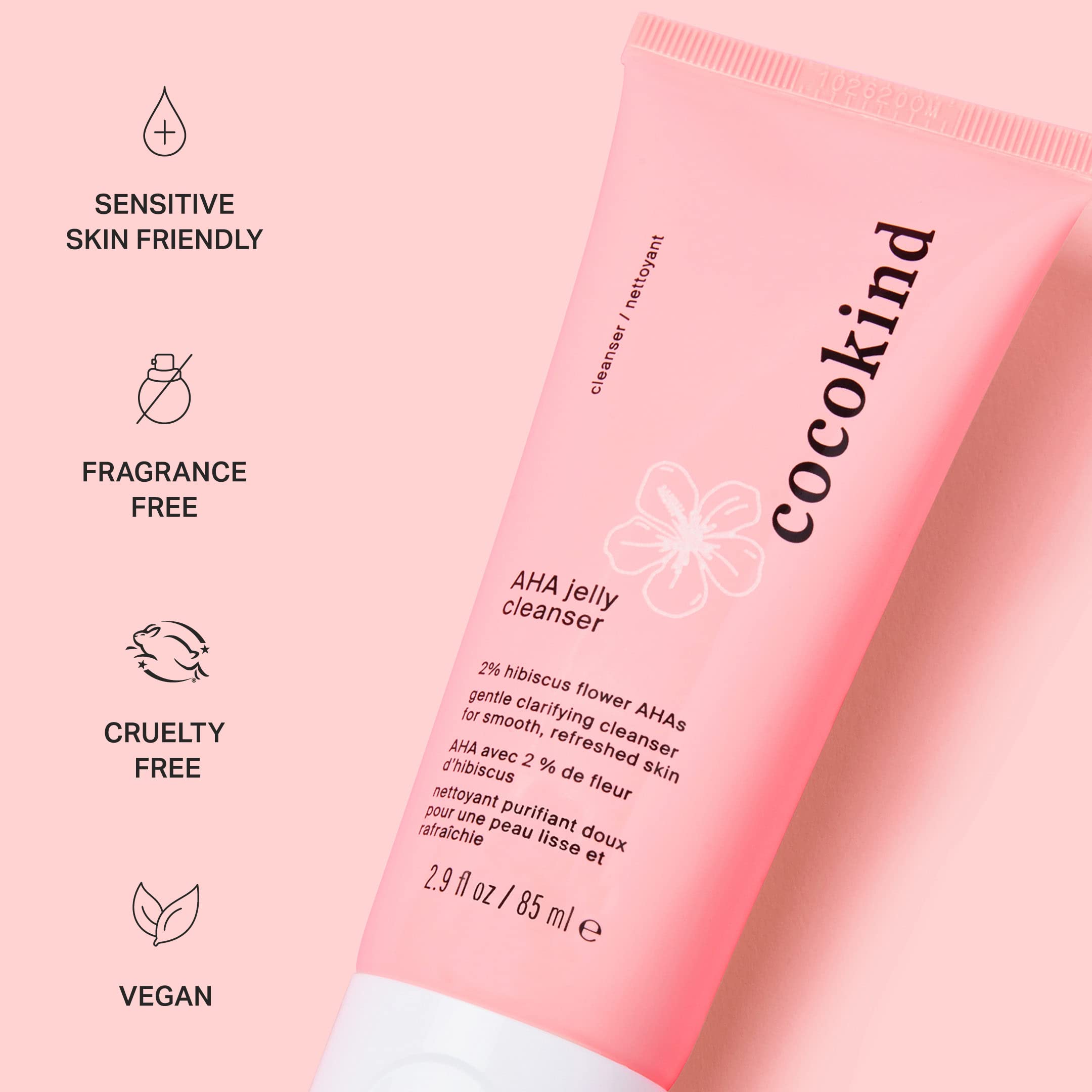 Routine soin matin et soir avec Cocokind nettoyant gel AHA.
